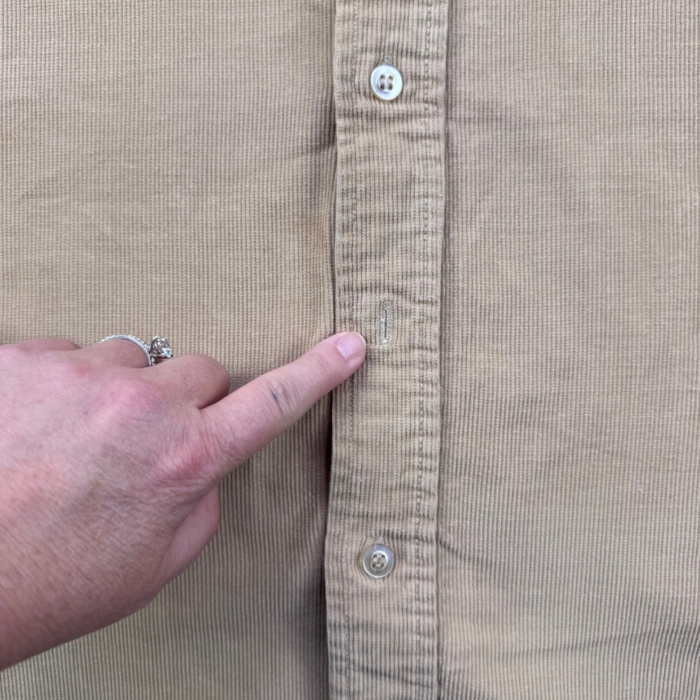 Vintage 70s Sears Corduroy Field Shirt Mens XL Khaki Tan Button Up Workwear FLAW - Picture 5 of 11
